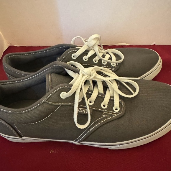 VANS Atwood Low Top Pewter Dark Gray Canvas Women Skate Shoe Sneaker Size 7 EUC - Picture 7 of 15